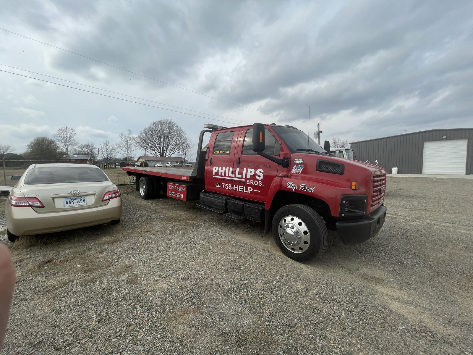Phillips Bros. Towing flatbed at the North Little Rock yard